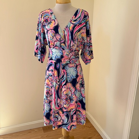 Lilly pulitzer medium parigi nauti navy boho bateau dress.